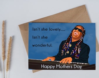 MOTHERS DAY Karte | Stevie Wonder, Musik-Tastatur-Singen, süße Karte, von Tochter oder Sohn, beliebte Karte, für sie, spezielle Karte, Mama, Mama