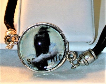 Goth Poe Raven Cord Bracelet