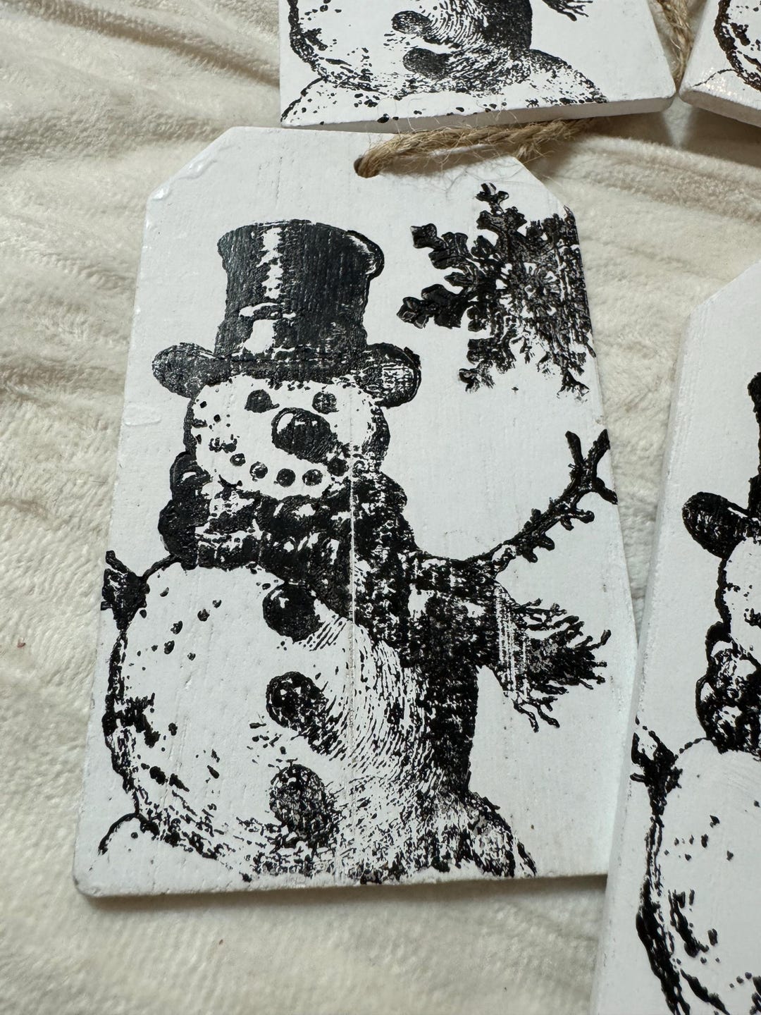 Snowman Gift Tags / Snowman Ornaments SET of 6 - Etsy