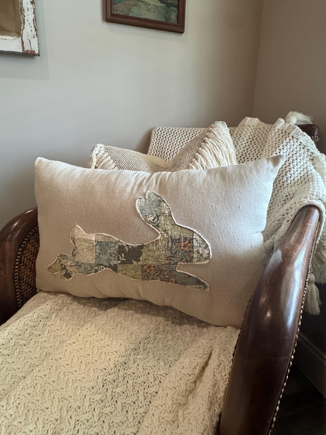 Quilted Bunny Rabbit Pillow, Easter Spring Decor (24x16 Inches) - Etsy
