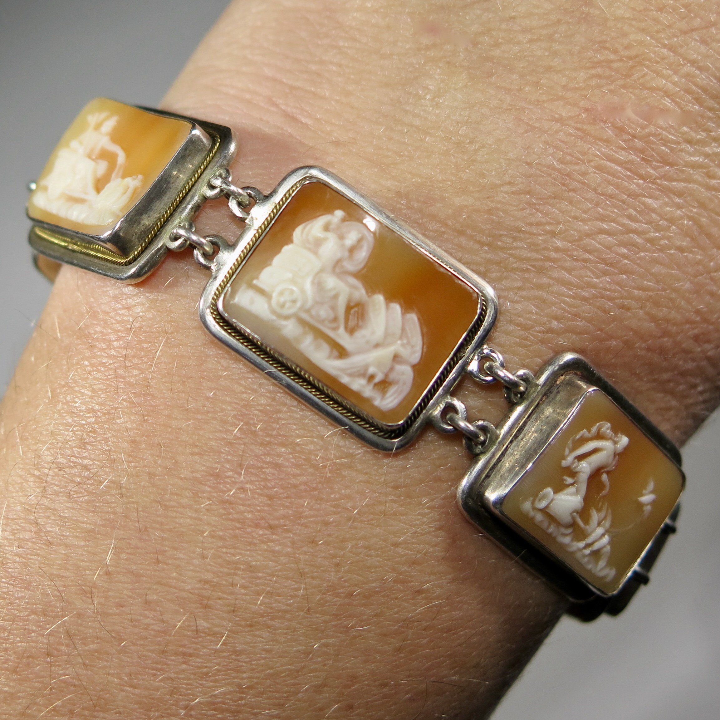 Italy 800 カメオ ブレスレット Italian Cameo 800 Bracelet, - Etsy