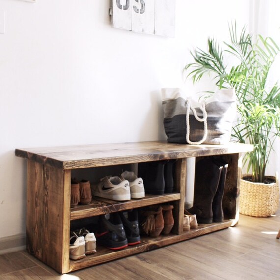 Items similar to Shoe Rack Bench on Etsy