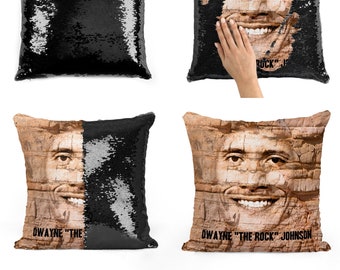 Upsholtery pillow | Etsy Dwayne Johnson sequin pillow
