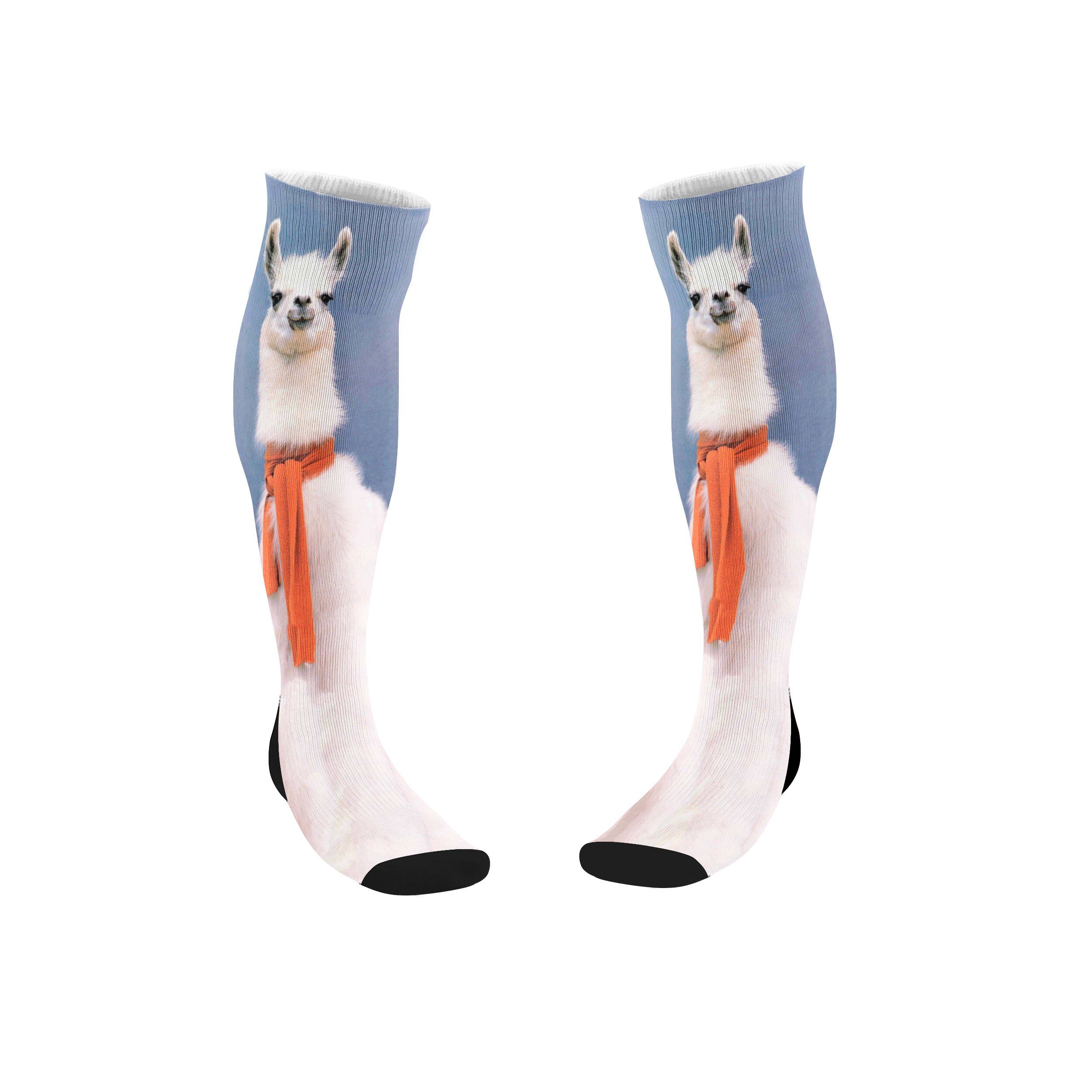 Llama scarf socks Christmas socks funny tube socks Meme Etsy
