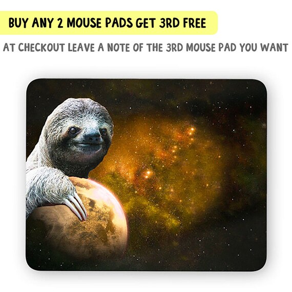 Planet Space Sloth Large Mouse Pad Desk Mouse Pad Meme Etsy