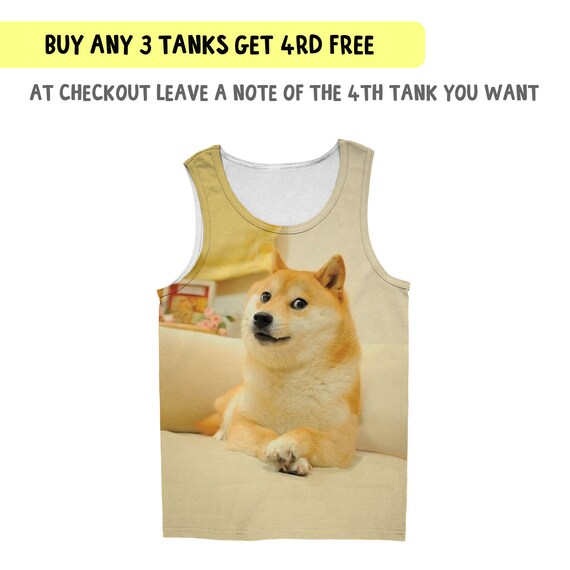 Doge Tank Top Funny Tanktop Meme Tank Top Holiday Vest Male T Shirt Exercise Tank 8m001