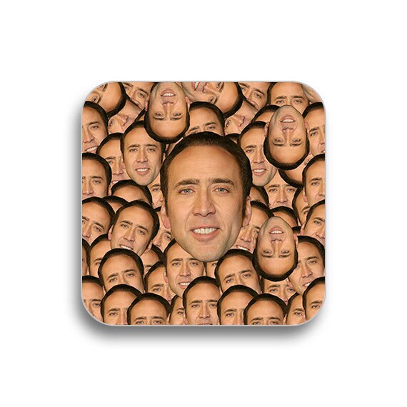 Nicolas Cage everywhere drink coaster birthday gift