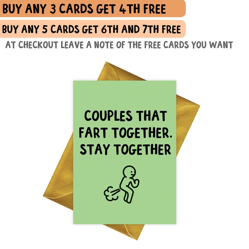 COUPLES THAT FART TOGETHER HAPPY BIRTHDAY CARD FUNNY GREETINGS CARD