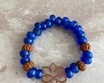 Sterling Silver Lotus Flower Bracelet: Adjustable Chain