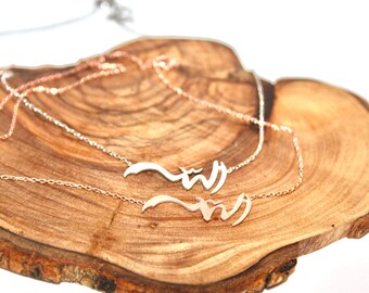 Sterling silver and gold plated 'Allah' God necklace