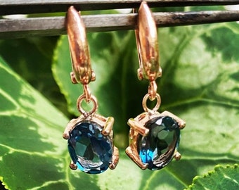 Gemstone silver earrings