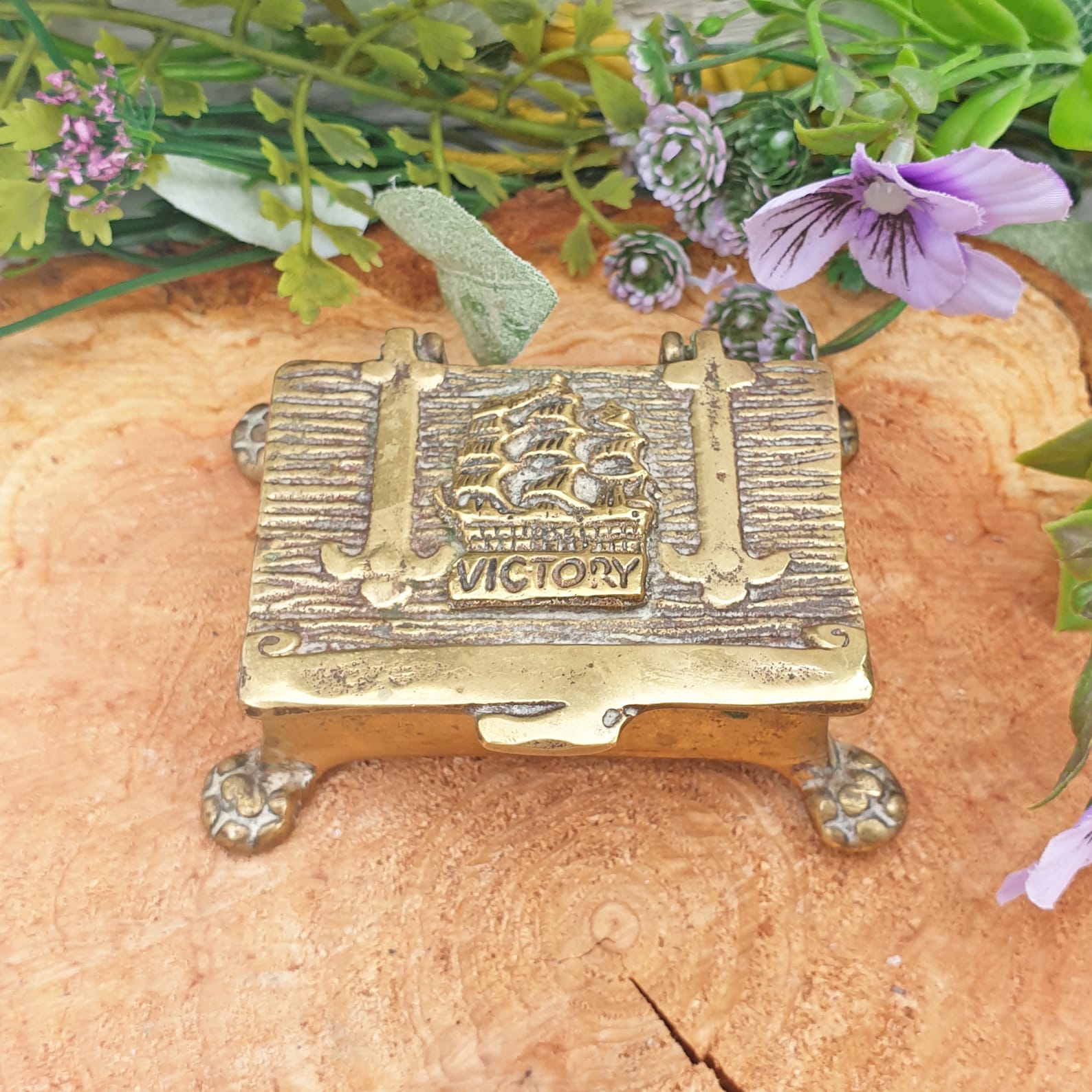 Vintage HMS Victory Brass Stamp Holder Etsy