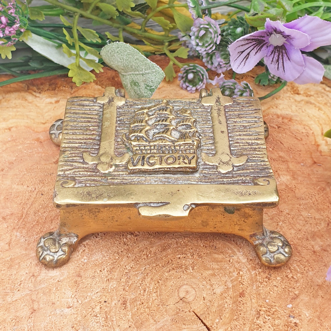 Vintage HMS Victory Brass Stamp Holder Etsy