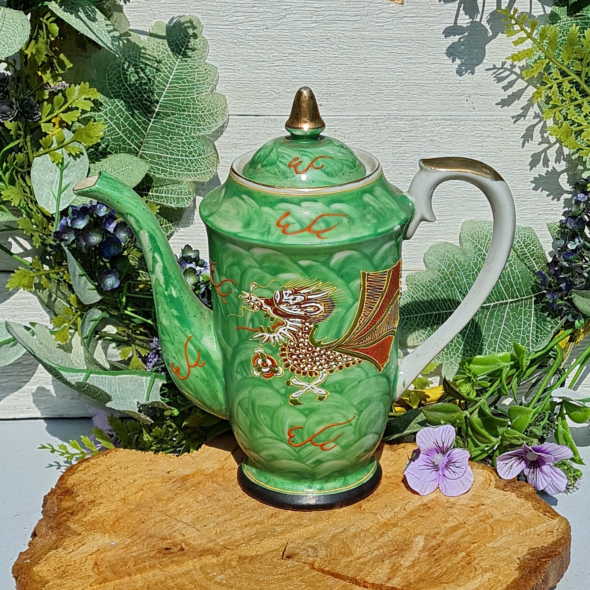Japanese Dragon Vintage Teapot Asian Dragon China Teapot Etsy