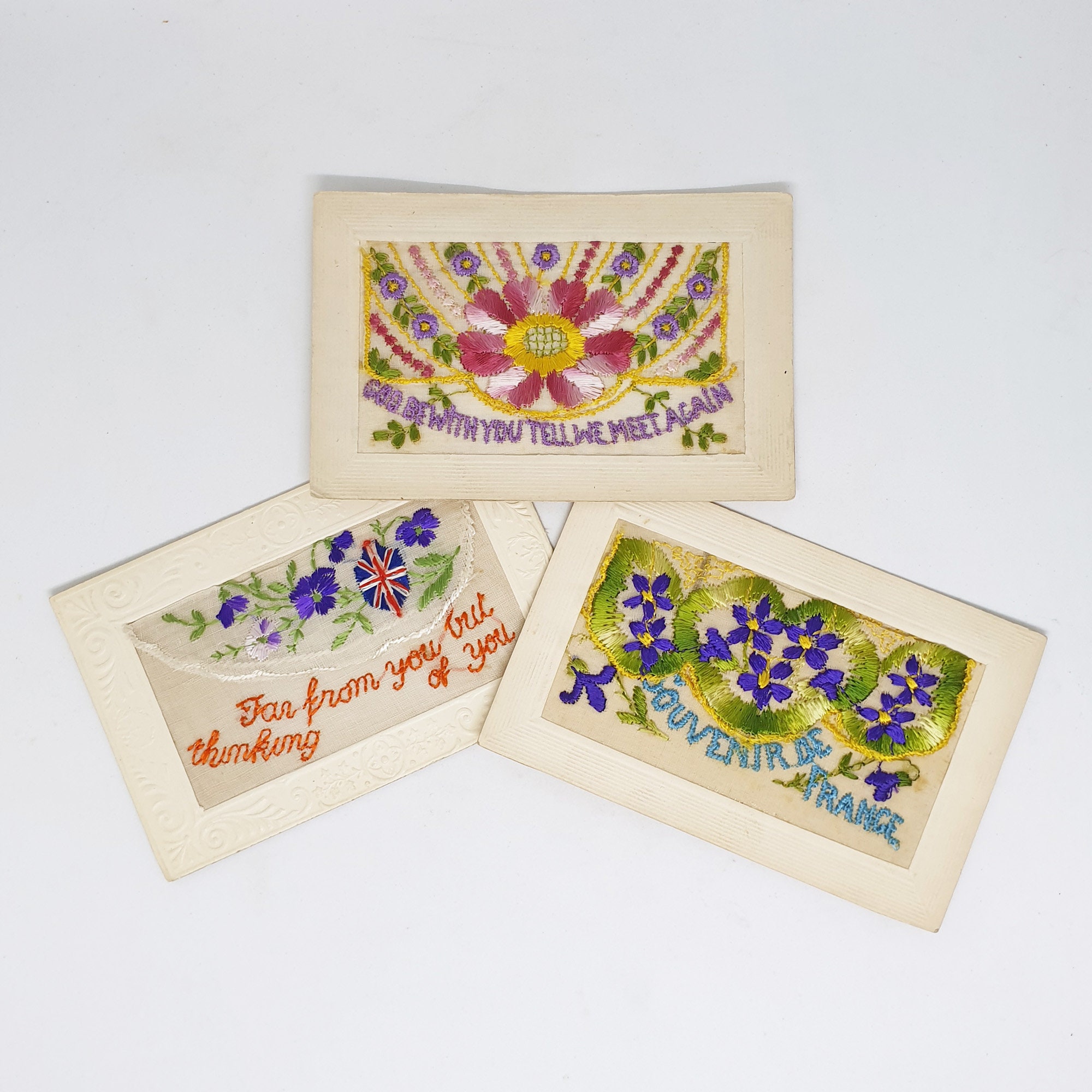 WW1 Silk Postcard Embroidered Silk Postcard World War I Etsy