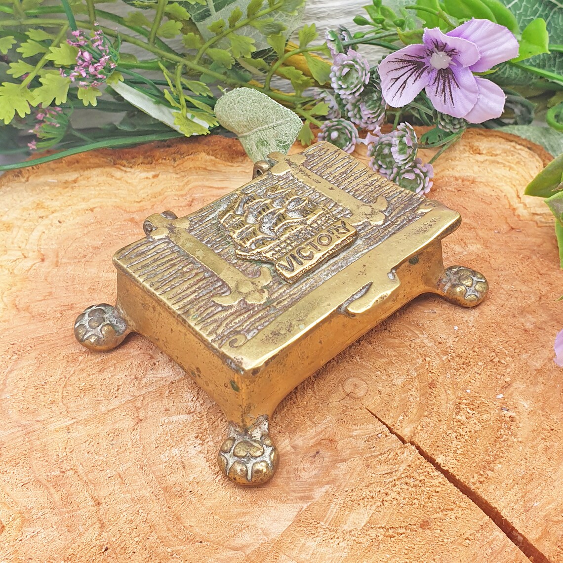Vintage HMS Victory Brass Stamp Holder Etsy