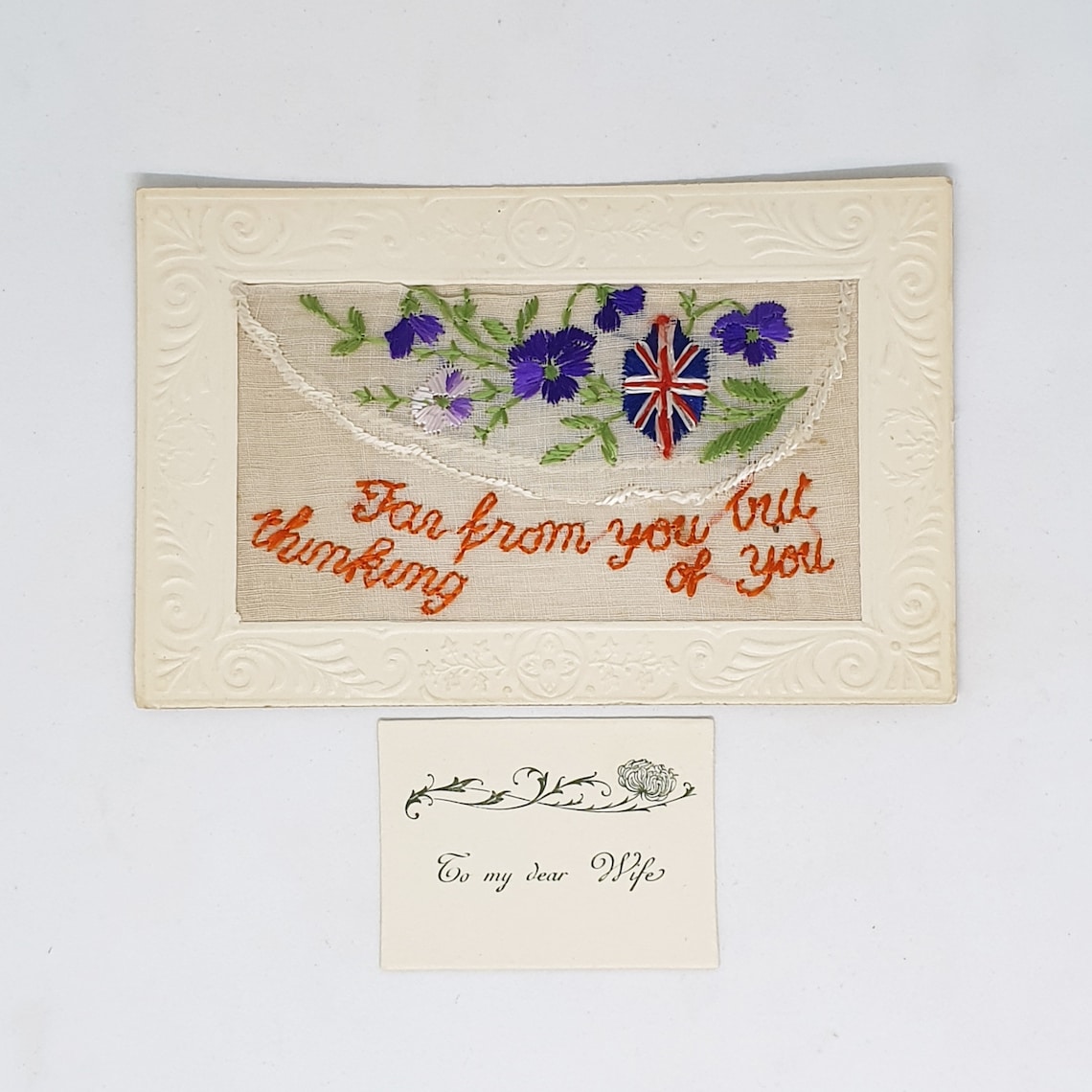 WW1 Silk Postcard Embroidered Silk Postcard World War I Etsy
