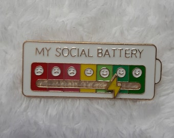 My Social Battery Pin Badge, enamel badge