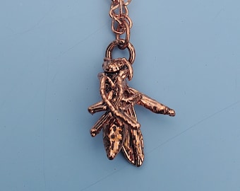 Copper Plated Wasp Necklace Real Insect Jewelry Gothic Apothecary Oddities Witch Amulet Talisman Animal Totem Witchcraft Pagan Charm