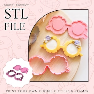 Daisy Sunnies Cookie Cutter STL File – Instant Download for 3D Printing – Summer, Retro, Floral Theme Cutter
