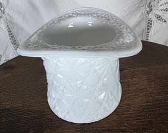 Vintage Indiana Glass Top Hat Daisy and Buttons Candle Holder White Milk Glass Antique Glass Pressed Glass Christmas Valentines Day