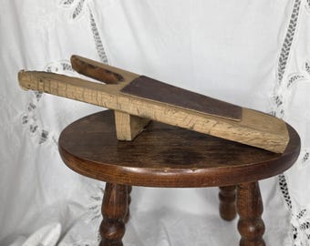 Boot Jack Vintage Handmade Wood Leather Worn Use Boot Remover Western Decor