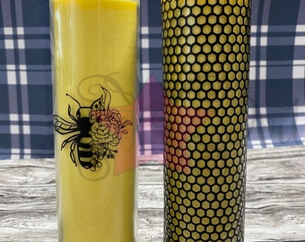 Decorative Bee & Honeycomb Candle Set, Yellow Home Decor