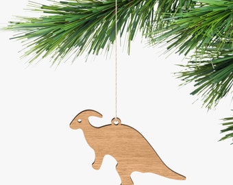 Parasaurolophus Souvenir Ornament - Tasmanian Oak Wood