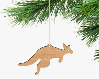 Kangaroo Souvenir Ornament - Tasmanian Oak Wood