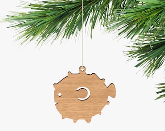 Blowfish Souvenir Ornament - Tasmanian Oak Wood