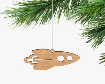 Rocket Souvenir Ornament - Tasmanian Oak Wood