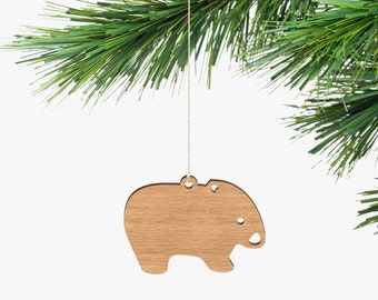 Wombat Souvenir Ornament - Tasmanian Oak Wood