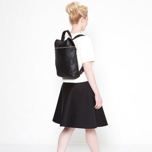 BLACK LEATHER BACKPACK - Black leather laptop bag - womens leather backpack women - leather laptop backpack - black leather bag