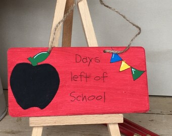 Days left of school countdown sign, school countdown plaque, countdown to summer sign, school countdown, chalkboard