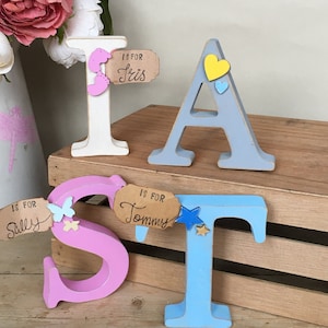 Letras independientes, regalo de bautizo, guardería, regalo de baby shower, regalo de maestro, nuevo bebé, regalo personalizado, regalo de niños, habitación de niños