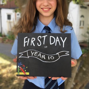 First day of school chalk board sign, back to school sign, back to school chalk board, memory board, personalised