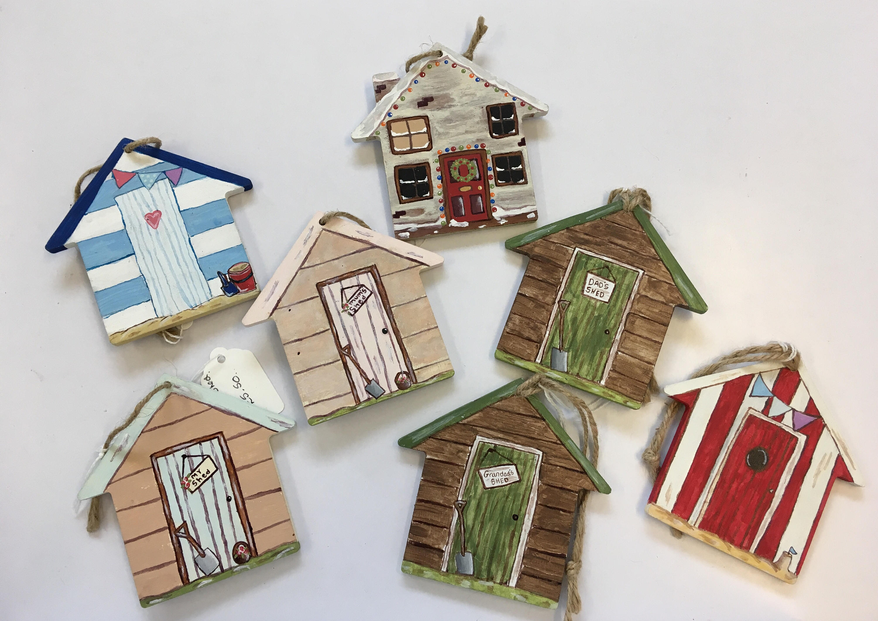 Red Hanging Beach Hut Decoration Wooden Beach Hut Beach Etsy UK