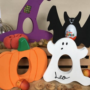 Porta Kinderegg di Halloween personalizzato, porta Kinderegg, regalo di Halloween, decorazione di Halloween, uovo personalizzato, dolcetti di Halloween