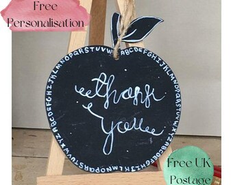 Leraar bedankt, hangende appel, appeldecoratie, hangende decoratie, houten decoraties. bedankcadeau, leraarscadeau,