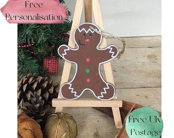 Gepersonaliseerde peperkoek kerstversiering, kerstversiering, handgemaakte decoratie, kerstboomversiering, peperkoekdecoratie.