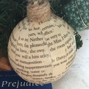 Pride and Prejudice Book page decoration, book love christmas decoration, Pride and Prejudice christmas decoration, Pride and Prejudice gift