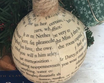 Pride and Prejudice Book page decoration, book love christmas decoration, Pride and Prejudice christmas decoration, Pride and Prejudice gift