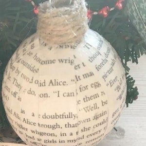 Alice in wonder Book page decoration, alice in wonderland christmas decoration, classic christmas decoration, book lover gift