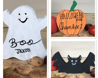 Vrijstaand, gepersonaliseerd, Halloween-vormen, pompoen, spook, vleermuis, halloween-decoraties, halloween-geschenken, herfstdecoraties, halloween