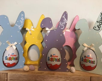 Personalised Easter bunny kinderegg, creme egg holder, kinderegg holder, easter gift, personalised gifts, personalised easter gift