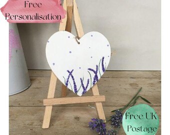 gepersonaliseerde decoratie, gepersonaliseerde cadeaus, zomerdecoratie, houten cadeau, handgemaakte decoraties, handgemaakte cadeaus, lavendelhart, GRATIS VERZENDING