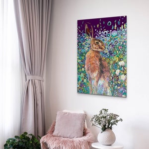 Garden of Dreams Hare  (III) - Canvas print by Sue Gardner - choice of sizes - open edition-ready to hang