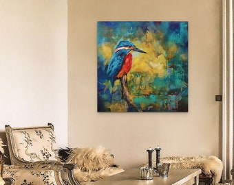 Kingfisher Fine Art Canvas Print - Sue Gardner - Ready to Hang - White Wrap Edges - Choice of Size and Finish