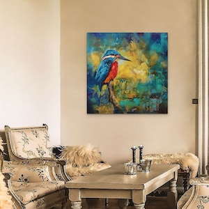 Kingfisher Fine Art Canvas Print - Sue Gardner - Ready to Hang - White Wrap Edges - Choice of Size and Finish