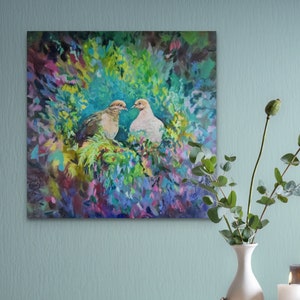 Doves Canvas Print - Ready to Hang- From an Original Oil Painting by Sue Gardner